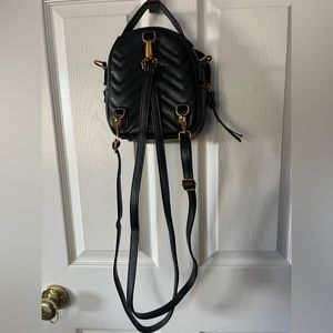 Black backpack purse - everything zips and clips